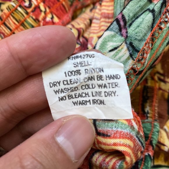 Sag Harbor Petite Vintage Floral Tropical Rayon Skirt - Picture 5 of 8